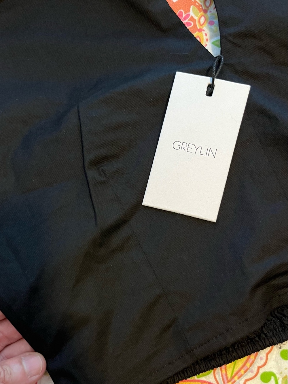 Greylin Cotton Poplin Black Halter Smocked-Back Cropped Top Sz M NEW - Picture 5 of 10